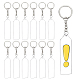 BENECREAT DIY Rectangle with Angle Acrylic Pendant Keychain Making Kits DIY-BC0001-62P-1