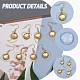 8 paires 8 styles de boucles d'oreilles en forme de dôme en verre blanc EJEW-AB00004-2