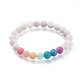 Bracelets de perles extensibles en jade blanc naturel teint BJEW-JB05171-2