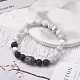 Pierre mélangée naturelle et perles rondes de roche de lave naturelle bracelet extensible de puissance d'énergie pour fille femmes BJEW-JB07041-4