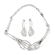 Ожерелья с подвесками и серьги-гвоздики из сплава для женщин SJEW-B021-01P-2