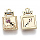 Brass Micro Pave Cubic Zirconia Charms KK-R112-070-NF-2