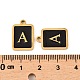 304ステンレス鋼ペンダント  エナメル  ゴールドカラー  文字チャーム付きの長方形  a～zの文字  17.5x12x1.5mm  穴：1.5mm  26個/セット STAS-K265-11G-3