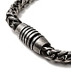 304 pulsera de cadena de trigo redonda de acero inoxidable con cierre magnético para hombres y mujeres. BJEW-E009-15AS-3