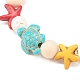 2 set di braccialetti elastici con perline di fiori e stelle marine in stile 2 pezzi BJEW-JB08027-7