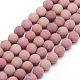Frosted Natural Rhodonite Round Bead Strands G-M064-6mm-04-1