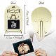 アーチ型木製アナウンス額縁スタンド  初めてのお母さんのための赤ちゃんの超音波検査フレーム  葉  180x125x4mm  穴：10mm DJEW-WH0070-003-2