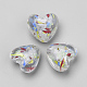 Perles vernissées de feuille en argent manuelles FOIL-S011-21x20mm-04-1