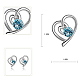 Real 18K Platinum Plated Alloy Rhinestone Heart Jewelry Sets SJEW-DD0002-015C-4