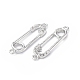 Eco-Friendly Rack Plating Brass Micro Pave Clear Cubic Zirconia Connector Charms KK-F845-04P-3
