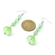 Gestreifte Ohrhänger aus runden Perlen aus Kunstharz und Glas für Damen EJEW-JE05301-5