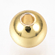 真鍮製スペーサービーズ  ラウンド  ゴールドカラー  6x5mm  穴：1.8mm X-KK-Q738-6mm-03G-3