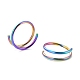 Rainbow Color Double Nose Ring for Single Piercing AJEW-C010-02M-02-3