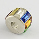 Column Brass Glass Rhinestone Beads KK-S128-07-2