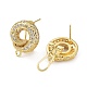 Twist Donut Brass Micro Pave Cubic Zirconia Stud Earrings Finding KK-E083-02G-2