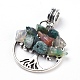 Natural Indian Agate European Dangle Charms PALLOY-JF00349-04-1