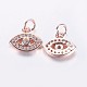 Long-Lasting Plated Brass Micro Pave Cubic Zirconia Charms X-ZIRC-F069-34RG-2