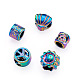 Fashewelry 50 Stück 5 Stil Regenbogenfarbe Legierung europäische Perlen FIND-FW0001-32-NR-3