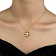 201 женское ожерелье с подвеской из нержавеющей стали NJEW-D055-07G-2