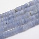 Natürlichen blauen Chalcedon flache runde Perlen-Stränge G-I131-02-12mm-1