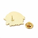 猫と花のエナメルピン  バックパックの服のための黄金の合金のブローチ  カラフル  29x30x1.5mm JEWB-B005-02-3