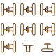 Schnappverschlüsse aus Chgcraft-Legierung, Zubehörse zu Kleiderverschlüssen, Antik Bronze, 55x45x8 mm, 8 Stück