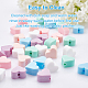 NBEADS 36 Pcs 6 Colors Heart Silicone Beads SIL-NB0001-07-4