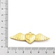 合金エナメルチャーム  ゴールドカラー  翼のチャーム付きハート  ゴールドカラー  53.5x18x3mm  穴：1.8mm ENAM-P252-10G-3