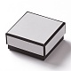 厚紙のジュエリーボックス  内部のスポンジ  ジュエリーギフト包装用  正方形  ホワイト  7.5x7.5x3.5cm CON-P008-B02-05-1