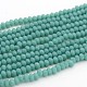 Opaque Solid Color Crystal Glass Rondelle Beads Strands X-EGLA-F049A-03-2
