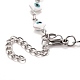 Enamel Rhombus with Evil Eye Link Chains Bracelet BJEW-P271-03P-02-3