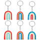 6 pièces 3 couleurs arc-en-ciel coloré pendentif en argile polymère porte-clés KEYC-FG0001-10-1