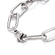 304 Stainless Steel Paperclip Chain Bracelets BJEW-F412-02P-3