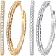 4 шт. 2-х цветные латунные серьги-кольца для женщин EJEW-BBC0001-77B-1
