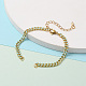 Two Tone Handmade Brass Curb Chain Bracelet Makings X-AJEW-JB00850-01-3