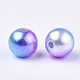 Rainbow ABS Plastic Imitation Pearl Beads X-OACR-Q174-10mm-06-2