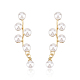 Anattasoul 1 paire abs plastique imitation perle perlée branche feuillue boucles d'oreilles pendantes EJEW-AN0001-51-1