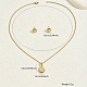 Ожерелья и серьги-гвоздики из нержавеющей стали с шестигранной подвеской и стразами для женщин GG1852-4