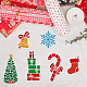 FINGERINSPIRE Christmas Ornament Stencil 11.8x11.8 inch Christmas Trees Snowflakes Stencil Template Plastic Bells Christmas Stockings Presents Box Patterns Stencil for Wood Wall Floor Christmas Decor DIY-WH0391-0465-7