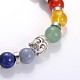 Tête de Bouddha pierres précieuses perles bracelets extensibles BJEW-JB01862-04-2