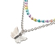 Kugel- und Schmetterlingsanhänger-Halsketten-Set für Frauengeschenk NJEW-JN03652-8