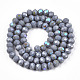 Electroplate Opaque Solid Color Glass Beads Strands EGLA-A034-P10mm-L23-2