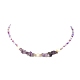 3Pcs 3 Style Dyed Natural Mixed Gemstone Chips & Shell Heart & Pearl Beaded Necklaces Set NJEW-JN04354-6