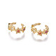Brass Cubic Zirconia Cuff Earrings EJEW-O092-05G-1