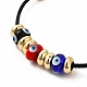 Mauvais œil au chalumeau et bracelet perlé en laiton BJEW-L679-02G-01-2