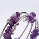 Four Loops Wrap Amethyst Beads Bracelets BJEW-JB02590-05-2