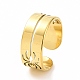 Ion Plating(IP) 304 Stainless Steel Hollow Out Spider Open Cuff Ring for Women RJEW-C053-03G-1