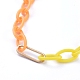 Personalized Two Tone ABS Plastic Cable Chain Necklaces X-NJEW-JN02825-02-3