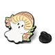 Spilla smaltata fantasma a tema Halloween JEWB-E023-06EB-03-3