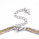 304 Stainless Steel 3-strand Chain Bracelets BJEW-L673-018-GP-2